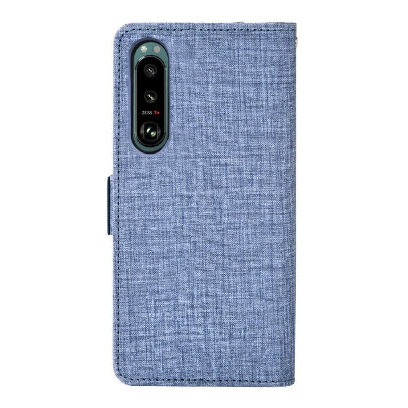 Housse Sony Xperia 5 IV Jeans avec Porte-Cartes Rotatif