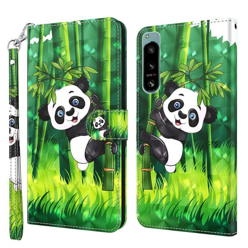 Housse Sony Xperia 5 IV Panda Bambou à Lanière