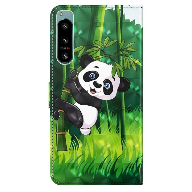 Housse Sony Xperia 5 IV Panda Bambou à Lanière