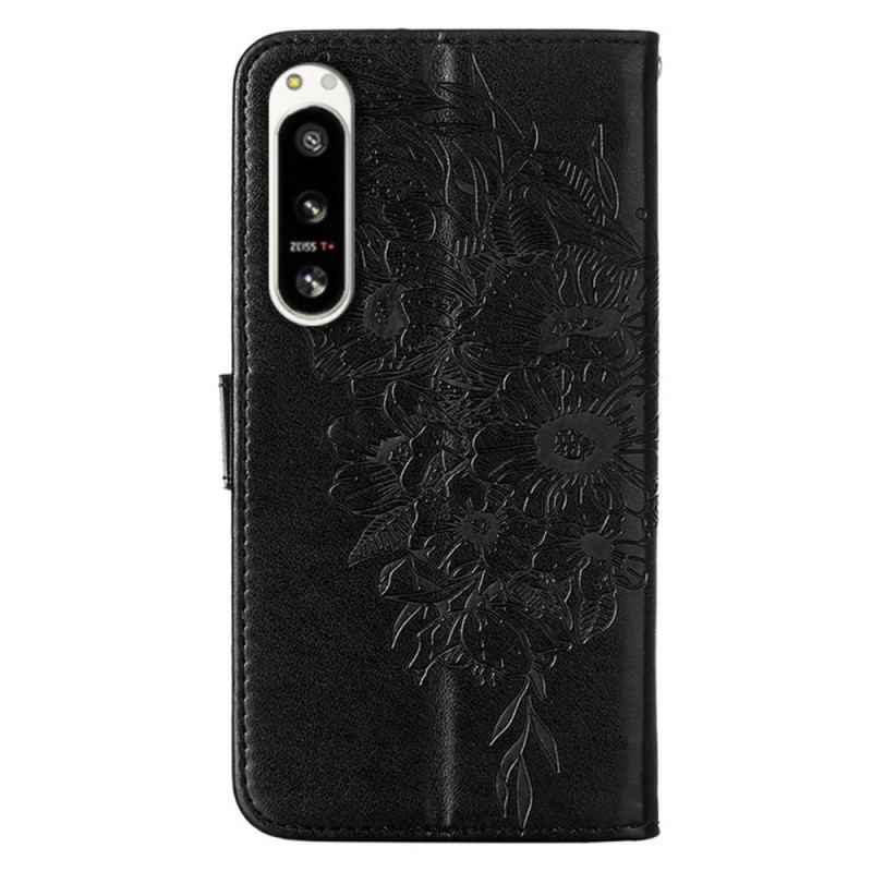 Housse Sony Xperia 5 IV Papillon Baroque à Lanière