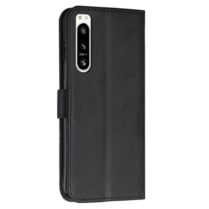 Housse Sony Xperia 5 IV Style Cuir Géométrique avec Lanière