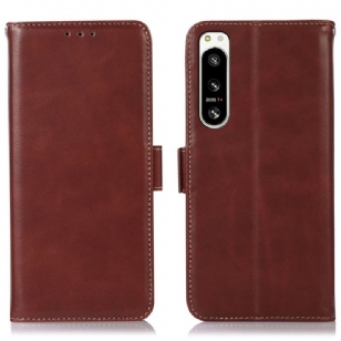 Housse Sony Xperia 5 IV Véritable Cuir Fonction RFID