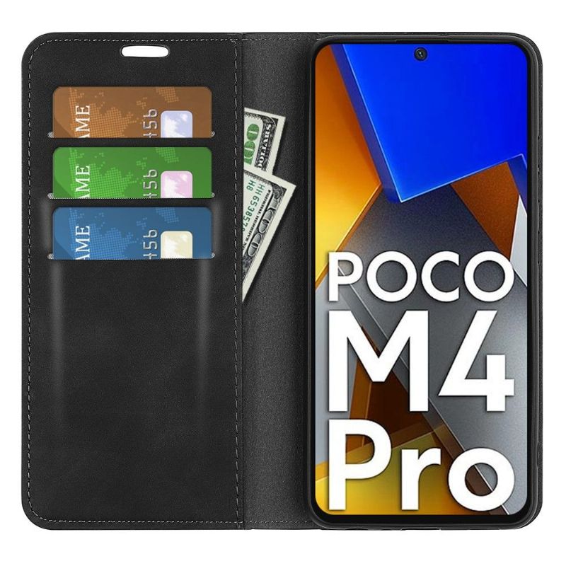 Étui Poco M4 Pro 4G simili cuir fonction stand