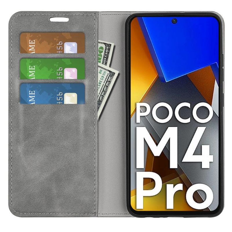 Étui Poco M4 Pro 4G simili cuir fonction stand