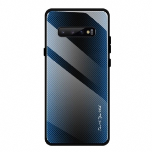 Coque Samsung Galaxy S10 Plus carbone dos en verre