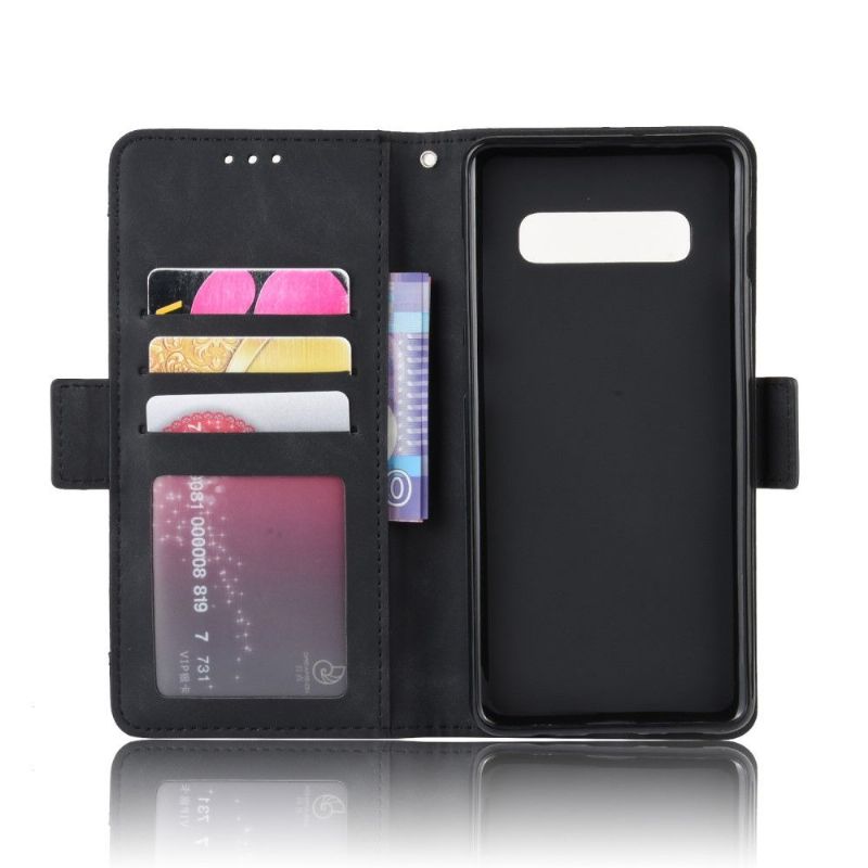 Housse Samsung Galaxy S10 Plus effet cuir + porte cartes