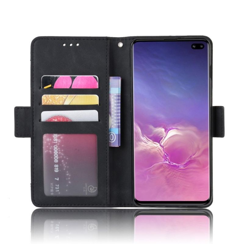 Housse Samsung Galaxy S10 Plus effet cuir + porte cartes