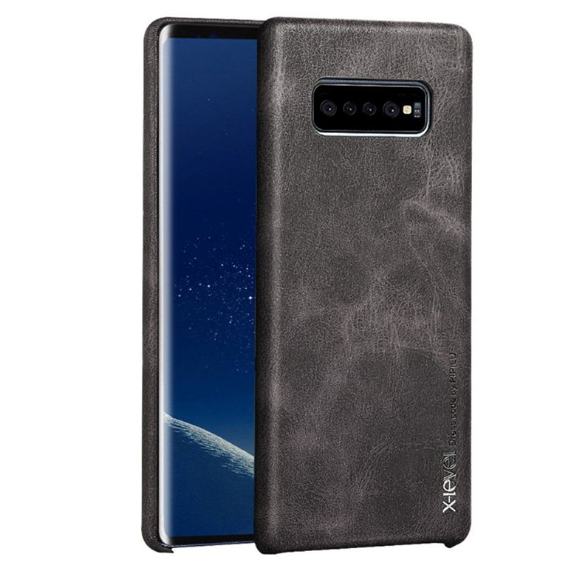 Samsung Galaxy S10 Plus - Coque cuir vintage series - Marron foncé