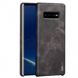 Samsung Galaxy S10 Plus - Coque cuir vintage series - Marron foncé