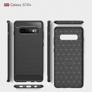 Samsung Galaxy S10 Plus - Coque gel brossé carbone