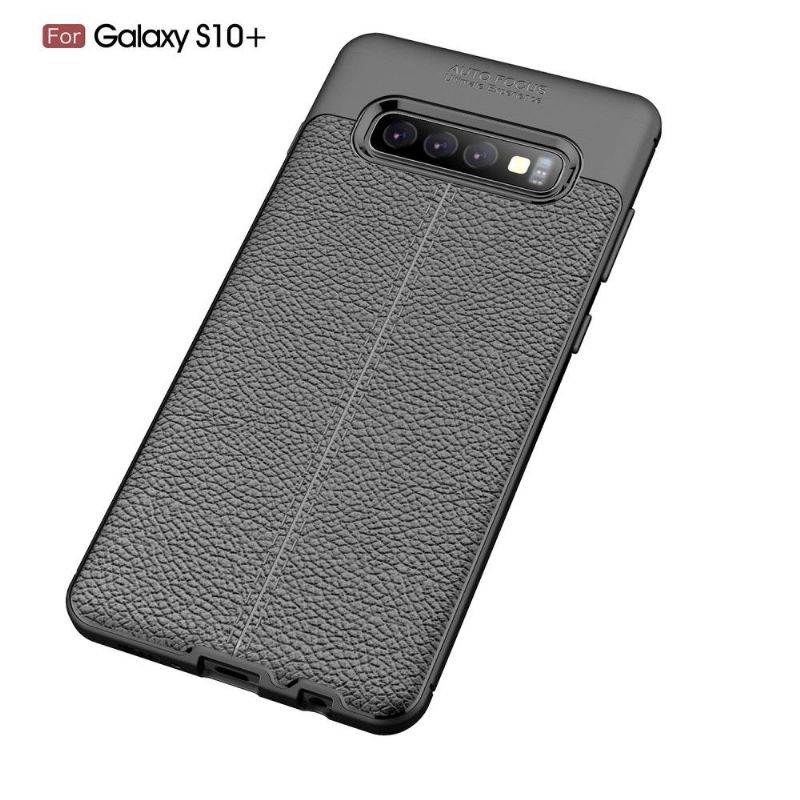 Samsung Galaxy S10 Plus - Coque gel finition simili cuir