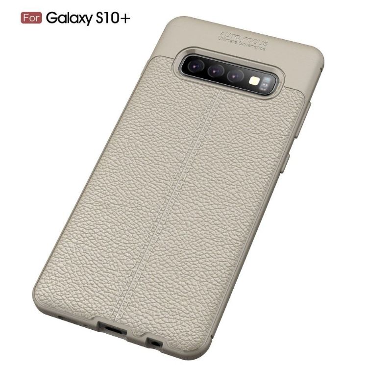 Samsung Galaxy S10 Plus - Coque gel finition simili cuir