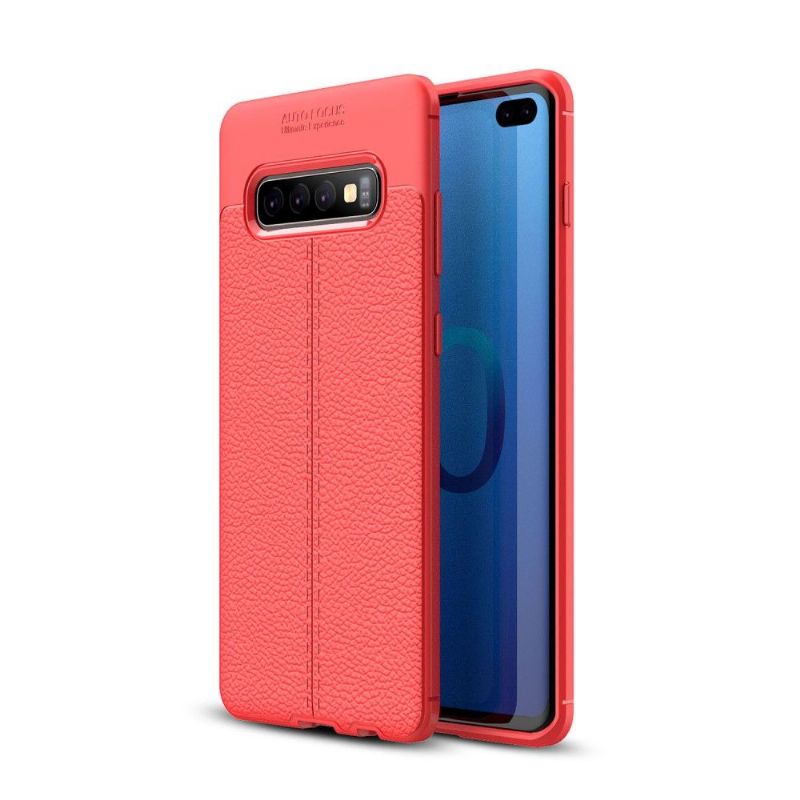 Samsung Galaxy S10 Plus - Coque gel finition simili cuir