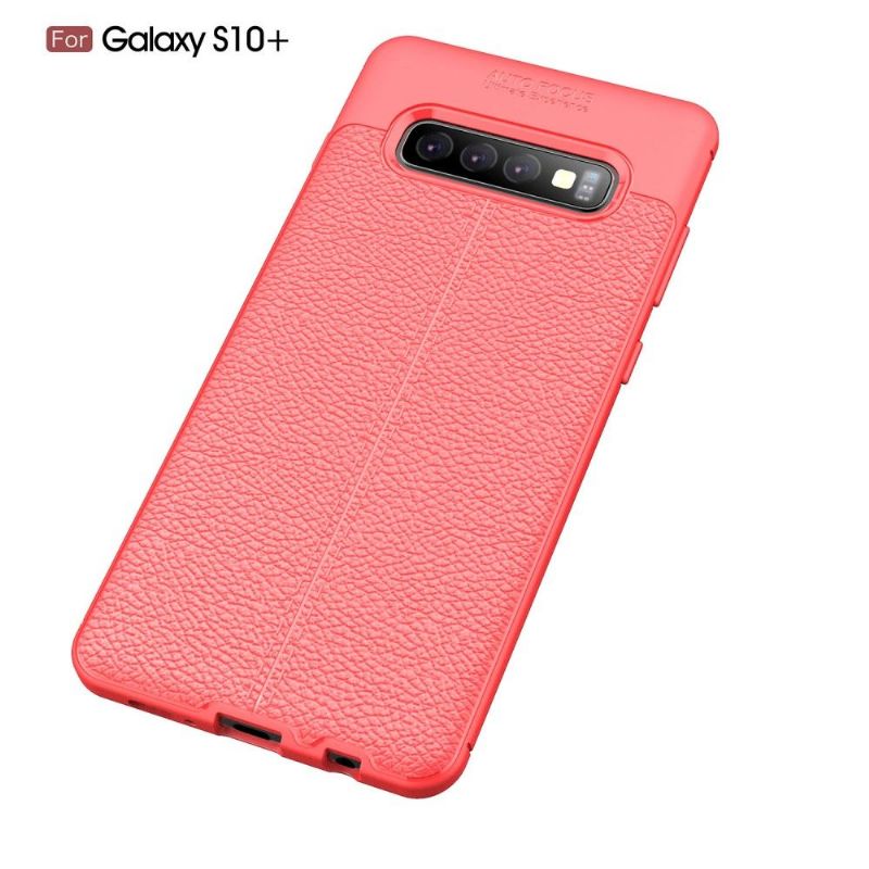 Samsung Galaxy S10 Plus - Coque gel finition simili cuir