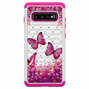 Samsung Galaxy S10 Plus - Coque Luxury papillons roses