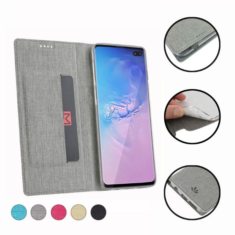 Samsung Galaxy S10 Plus - Etui texturé croisillons support