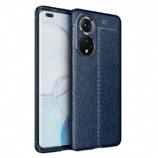 Coque Honor 50 Pro / Huawei Nova 9 Pro Effet Cuir Litchi Double Line