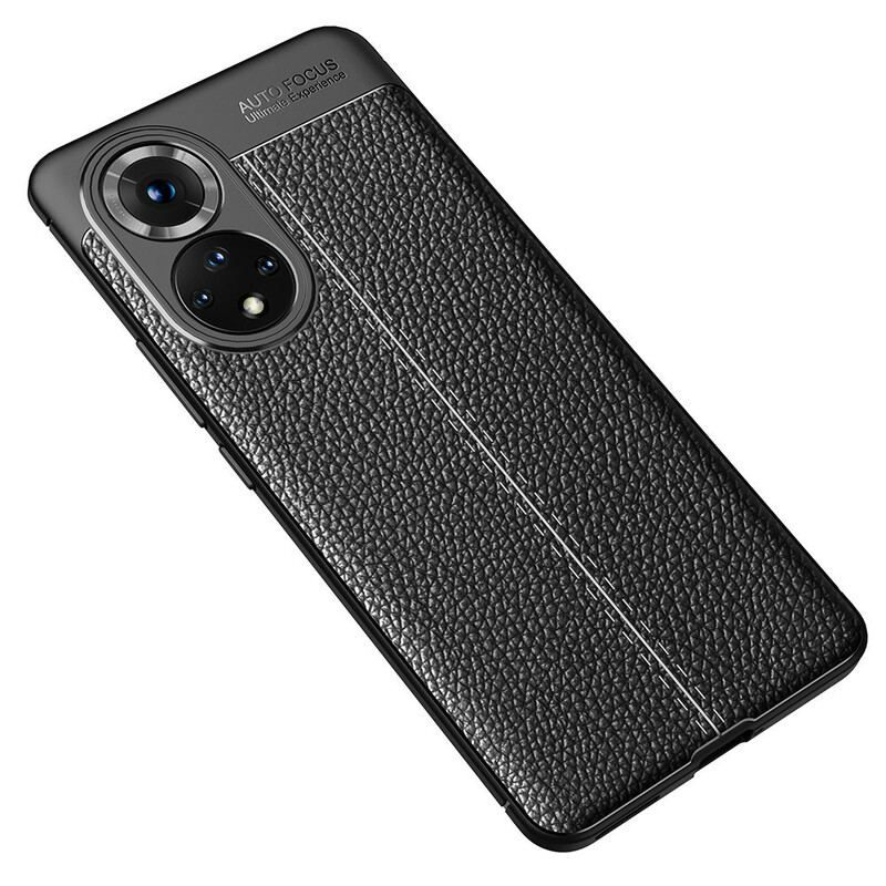 Coque Honor 50 Pro / Huawei Nova 9 Pro Effet Cuir Litchi Double Line