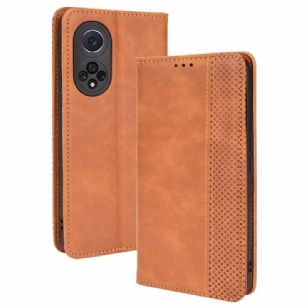 Flip Cover Honor 50 Pro / Huawei Nova 9 Pro Effet Cuir Vintage Stylisé