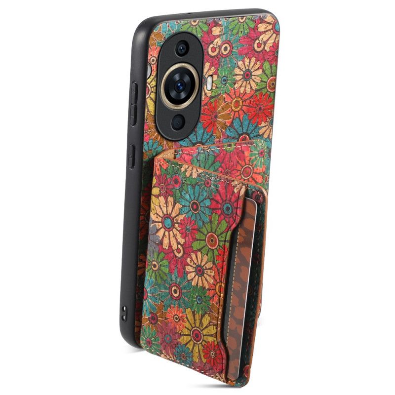 Coque Huawei Nova 12S Porte-Cartes Support Florale