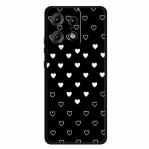 Coque Motorola Edge 50 Pro Coeurs blancs