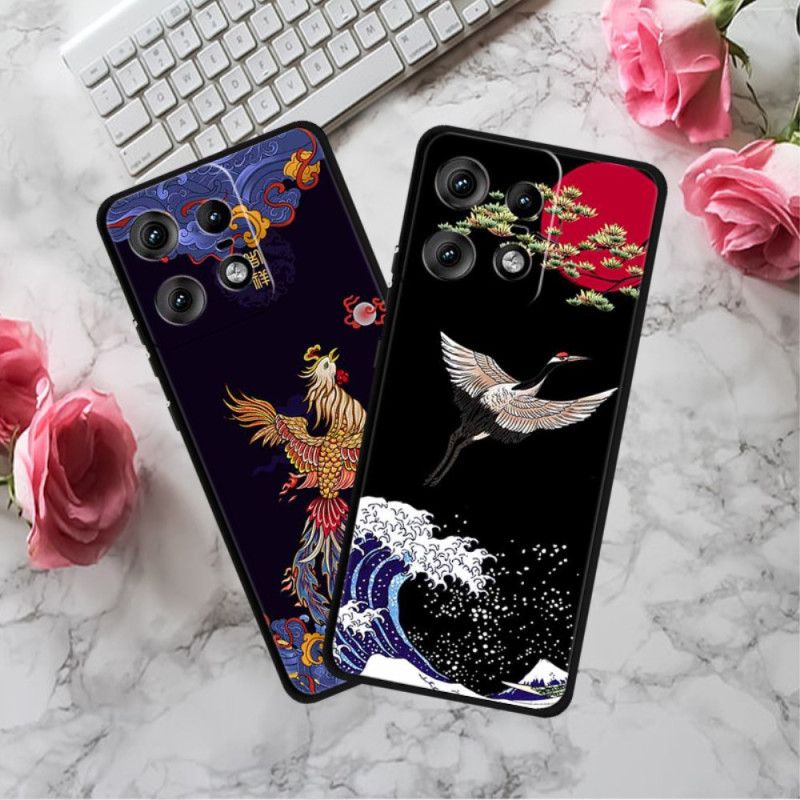 Coque Motorola Edge 50 Pro Femme aux Fleurs de Pêche