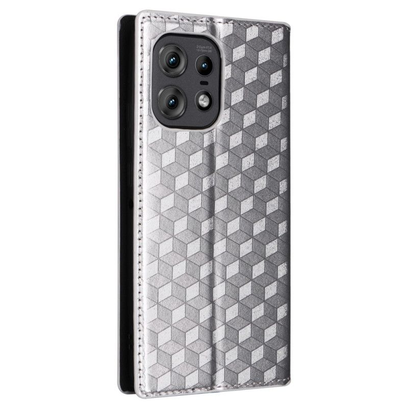 Flip Cover Motorola Edge 50 Pro Motif Losanges 3D