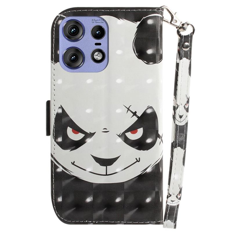 Housse Motorola Edge 50 Pro Angry Panda à Lanière