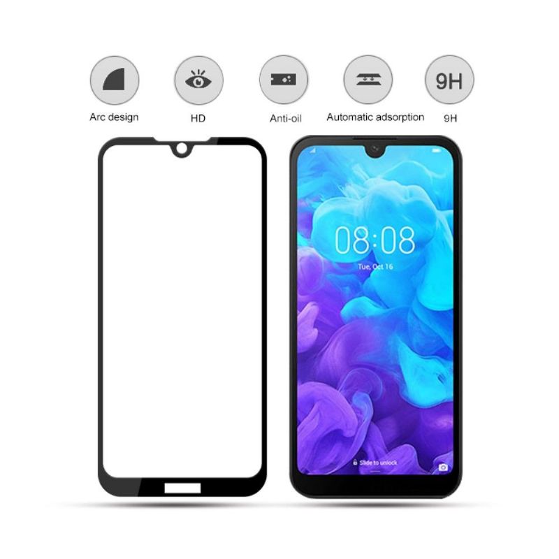 Huawei Y5 2019 - Protection d’écran en verre trempé full size - Noir