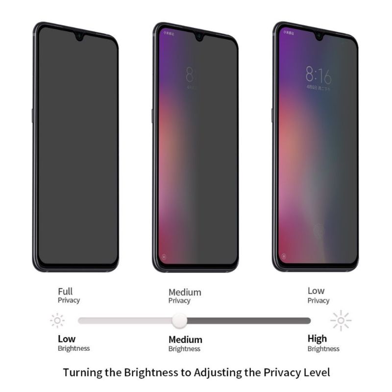 Xiaomi Mi 9 - Verre trempé et filtre de confidentialité