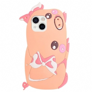 Coque iPhone 13 mini Cochon 3D avec sangle