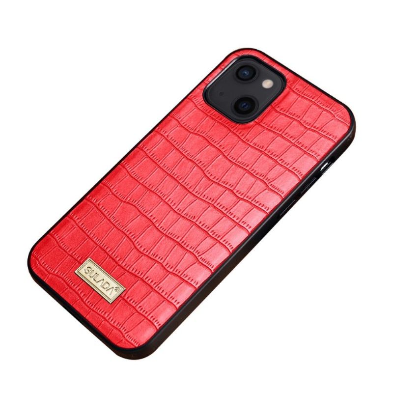 Coque iPhone 13 mini SULADA Croco Effet Cuir