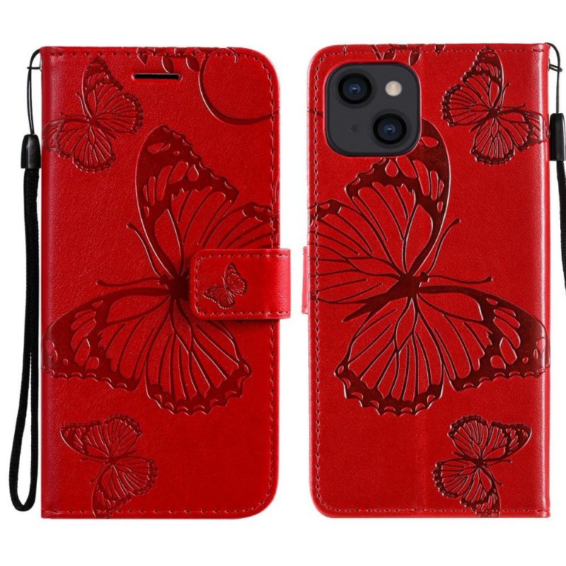 Housse iPhone 13 mini Papillons fonction support