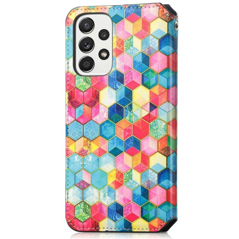 Housse Samsung Galaxy A33 5G Rabat Flip Cubes Colorés