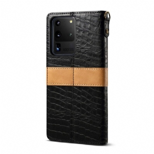 Housse Samsung Galaxy S20 Ultra effet cuir imitation croco