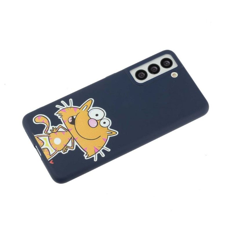 Coque Samsung Galaxy S22 5G Chat Cartoon à Lanière