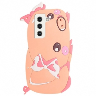 Coque Samsung Galaxy S22 5G Cochon 3D avec sangle