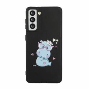 Coque Samsung Galaxy S22 5G Hippopotame à lanière