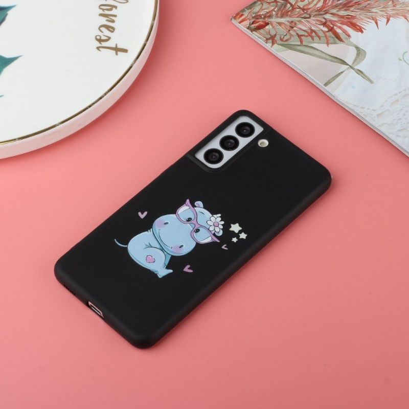 Coque Samsung Galaxy S22 5G Hippopotame à lanière