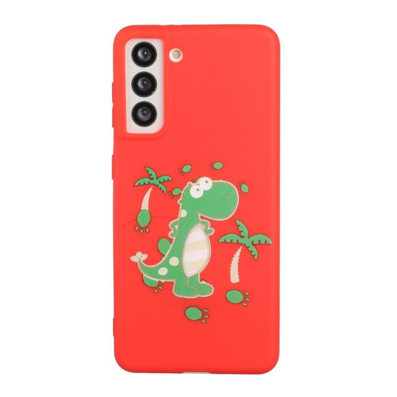 Coque Samsung Galaxy S22 5G illustration dinosaure à lanière