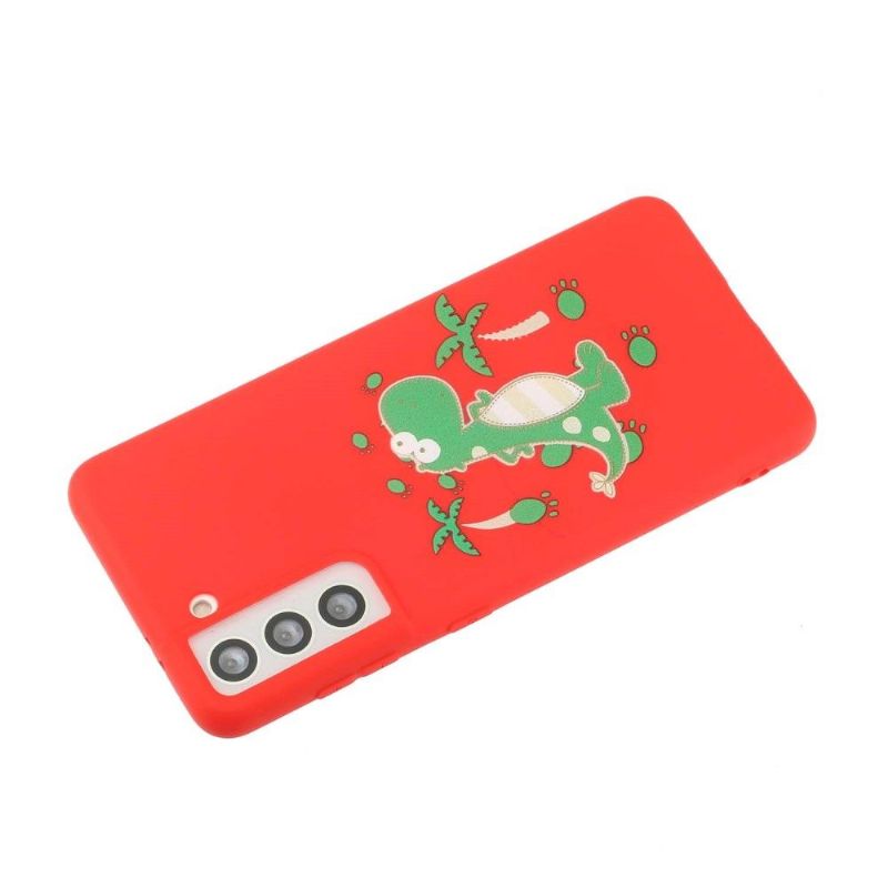 Coque Samsung Galaxy S22 5G illustration dinosaure à lanière