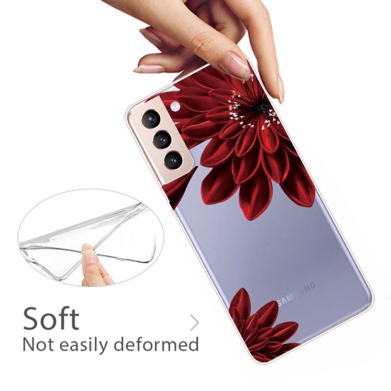 Coque Samsung Galaxy S22 5G Pétales Rouges