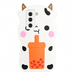 Coque Samsung Galaxy S22 5G Vache 3D avec sangle