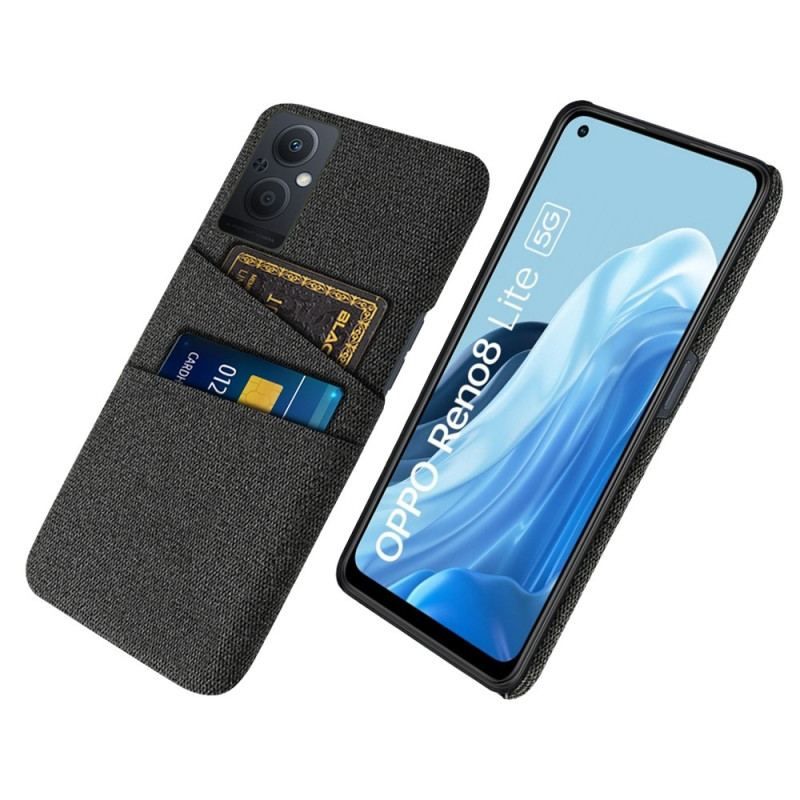 Coque Oppo Reno 8 Lite Tissu Porte-Cartes