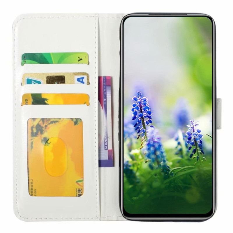 Housse Oppo Reno 8 Lite Fleurs Liberty à Lanière