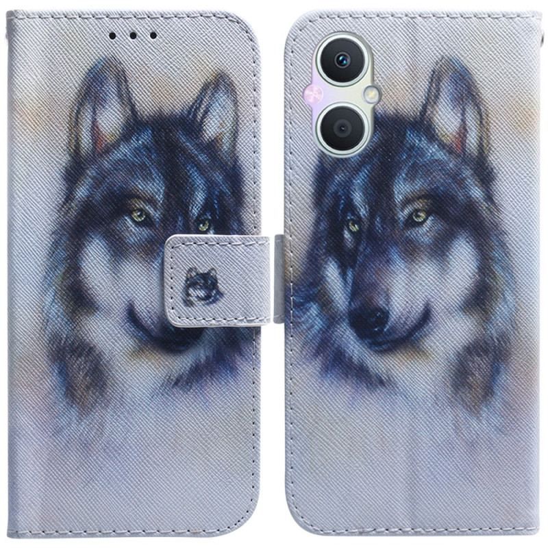 Housse Oppo Reno 8 Lite Loup Aquarelle