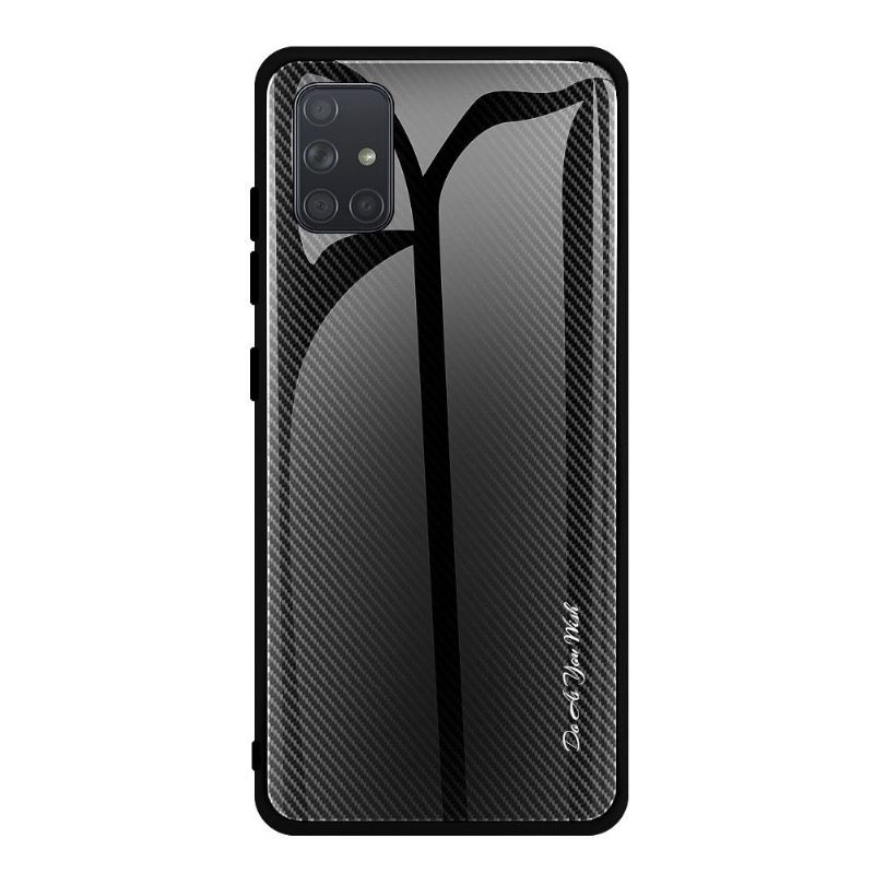 Coque Samsung Galaxy A71 carbone dos en verre