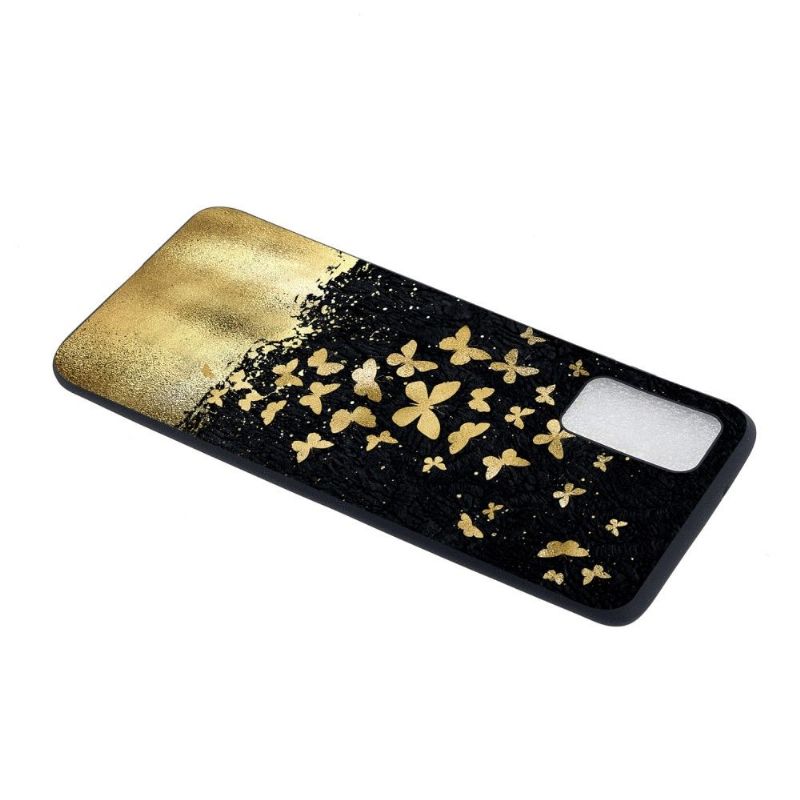 Coque Samsung Galaxy A71 papillons dorés