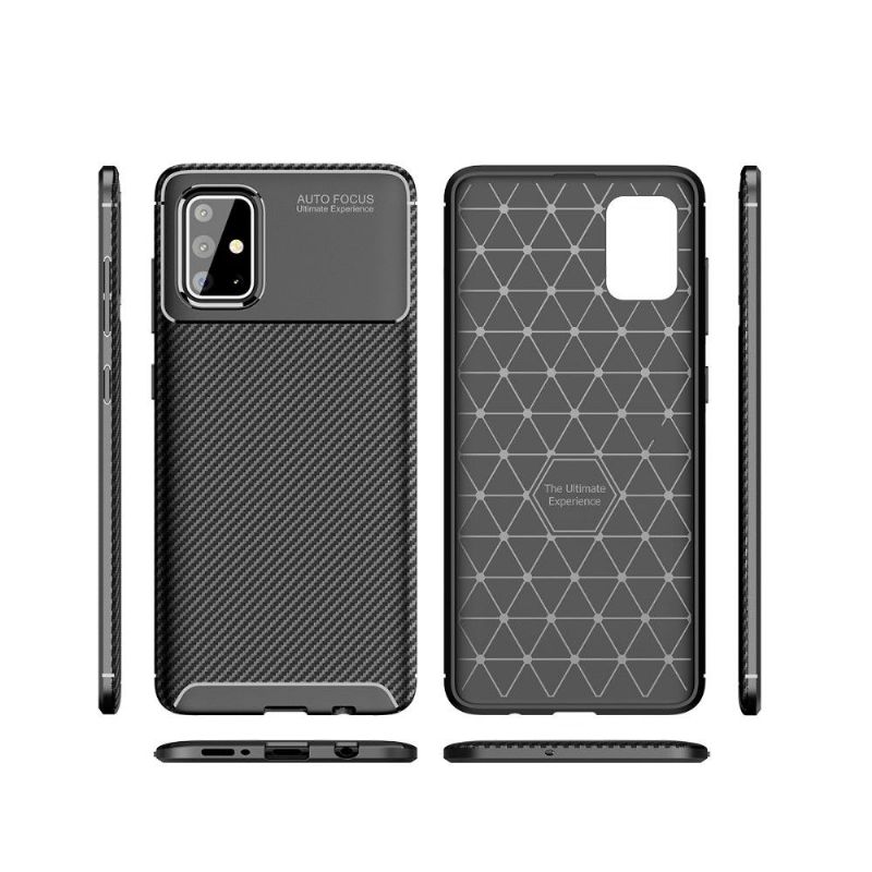 Samsung Galaxy A71 - Coque Style Fibre de Carbone en Gel