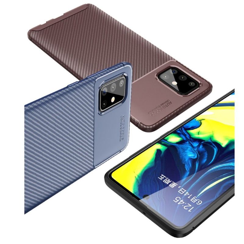 Samsung Galaxy A71 - Coque Style Fibre de Carbone en Gel